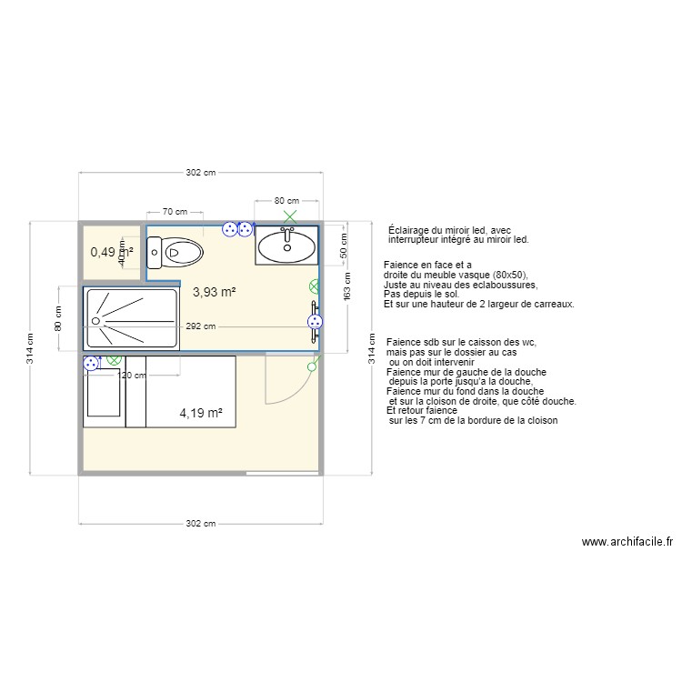 Seb neuvial. Plan de 3 pièces et 9 m2