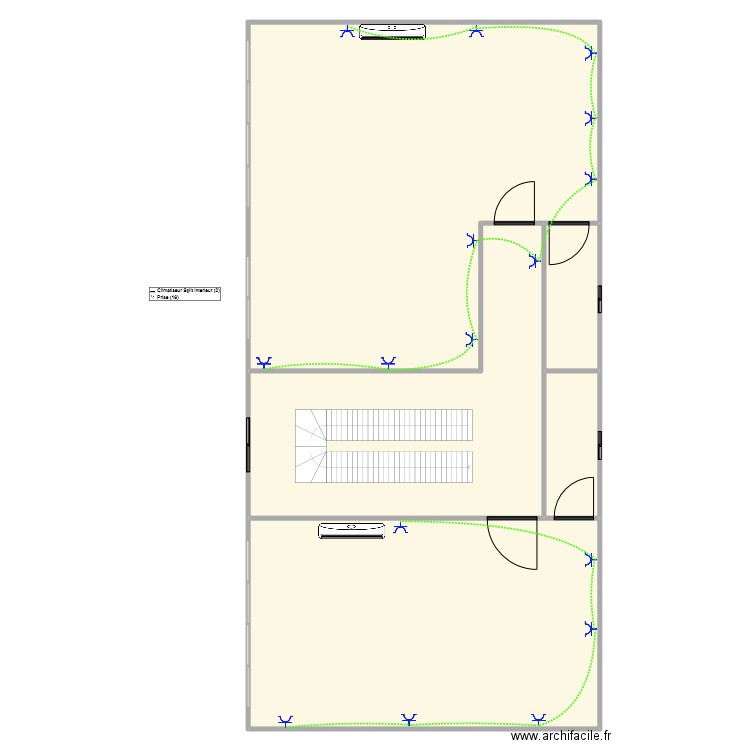 BLOC ADMIN-ETAGE 2 PRISE. Plan de 5 pièces et 565 m2