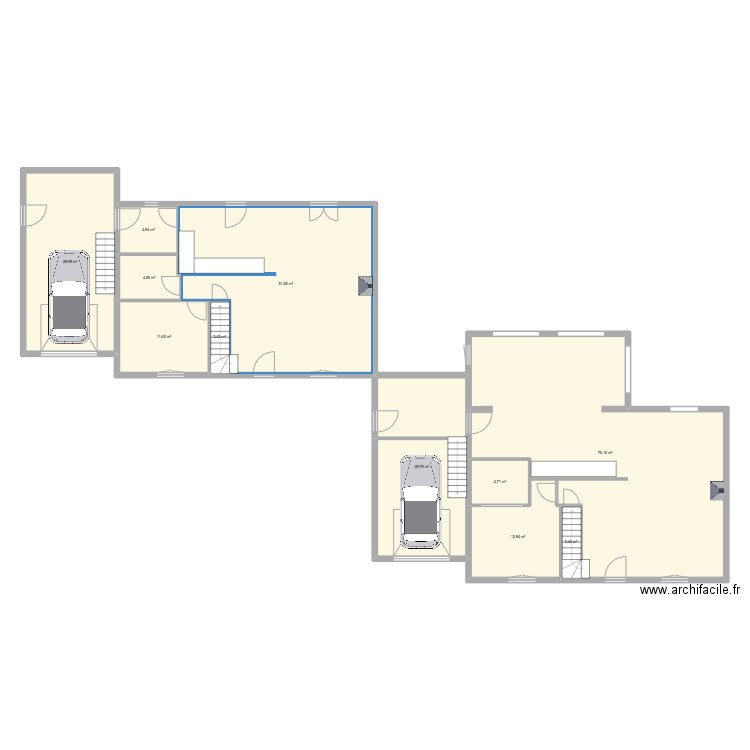 MAISON. Plan de 11 pièces et 229 m2