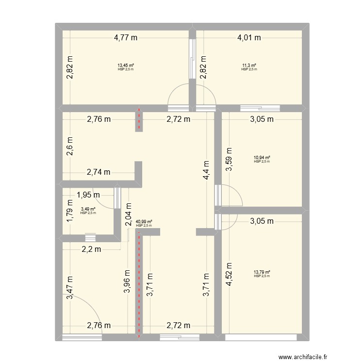 maison plan. Plan de 6 pièces et 94 m2