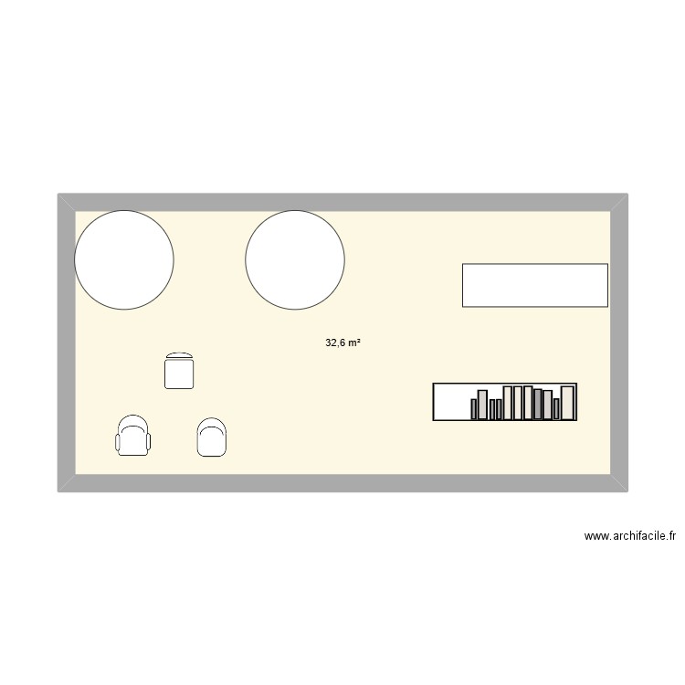 egast. Plan de 1 pièce et 33 m2