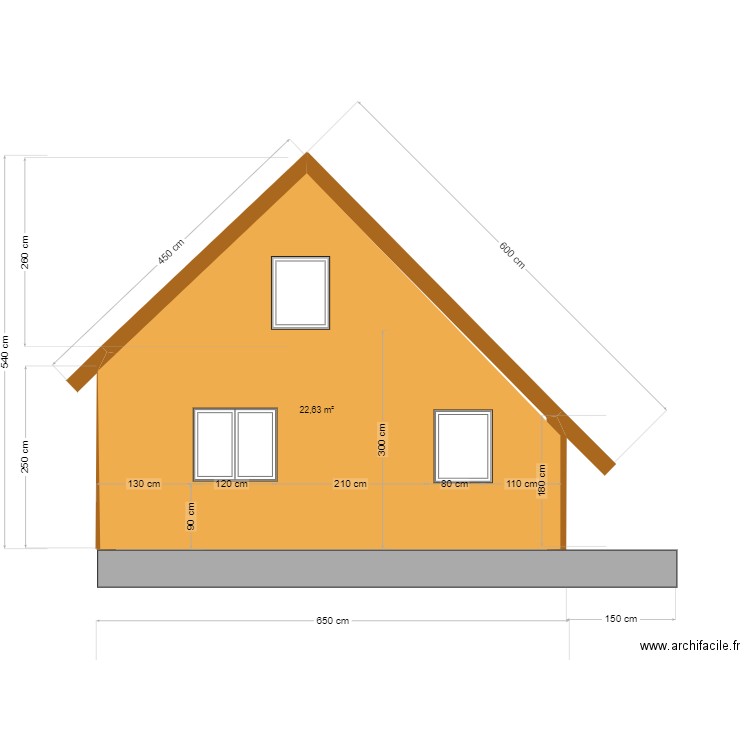 façade  NORD.. Plan de 0 pièce et 0 m2