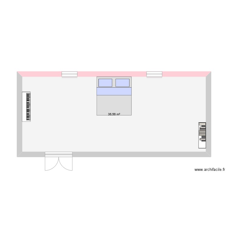 CHAMBRE. Plan de 1 pièce et 37 m2