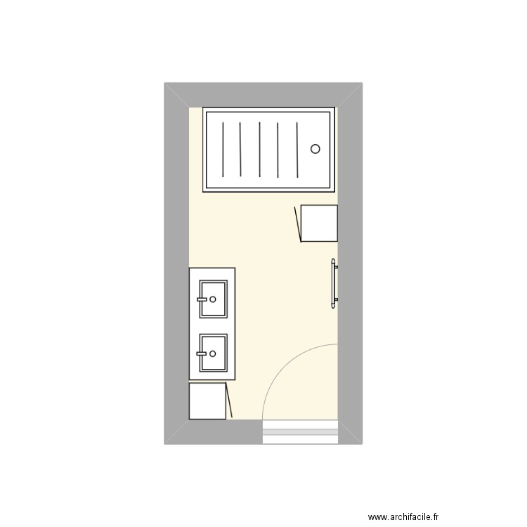 salle de bain. Plan de 1 pièce et 5 m2