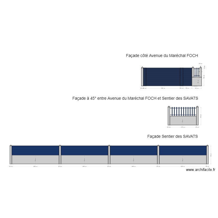 Façades. Plan de 0 pièce et 0 m2