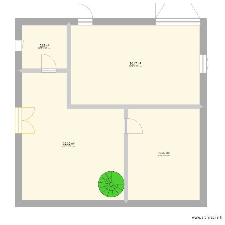 Plan maison 2 etgaes. Plan de 4 pièces et 88 m2