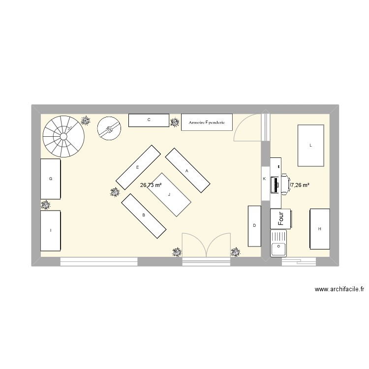 adoc . Plan de 2 pièces et 34 m2