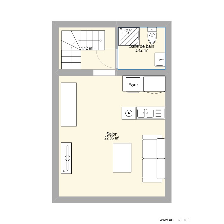 6 colonel lebel. Plan de 3 pièces et 30 m2