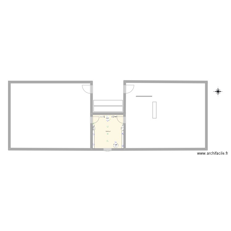 BI FAMILLE. Plan de 1 pièce et 15 m2