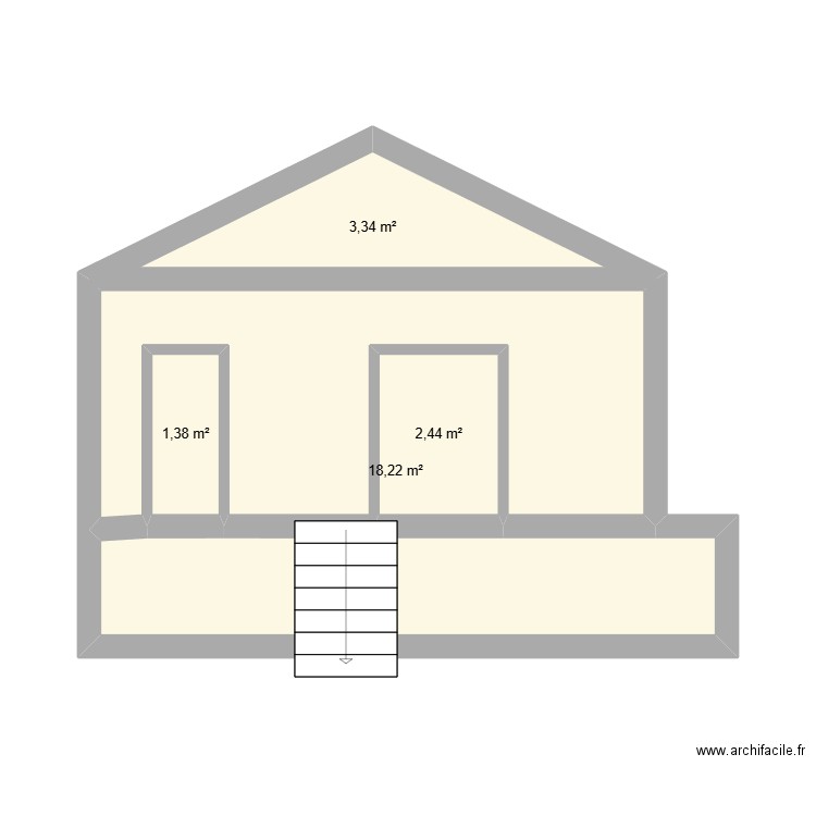 carriere sandrine. Plan de 4 pièces et 25 m2