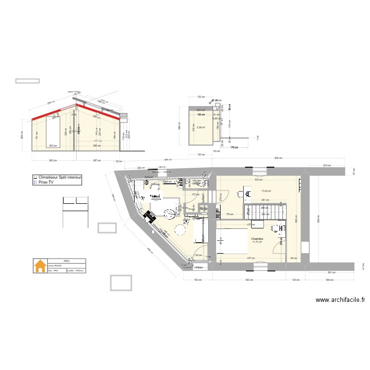 bureau 2 3. Plan de 11 pièces et 64 m2