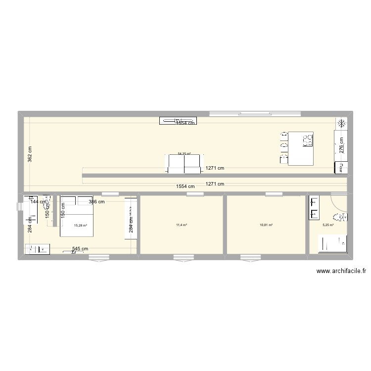 Plan maison 2. Plan de 5 pièces et 97 m2