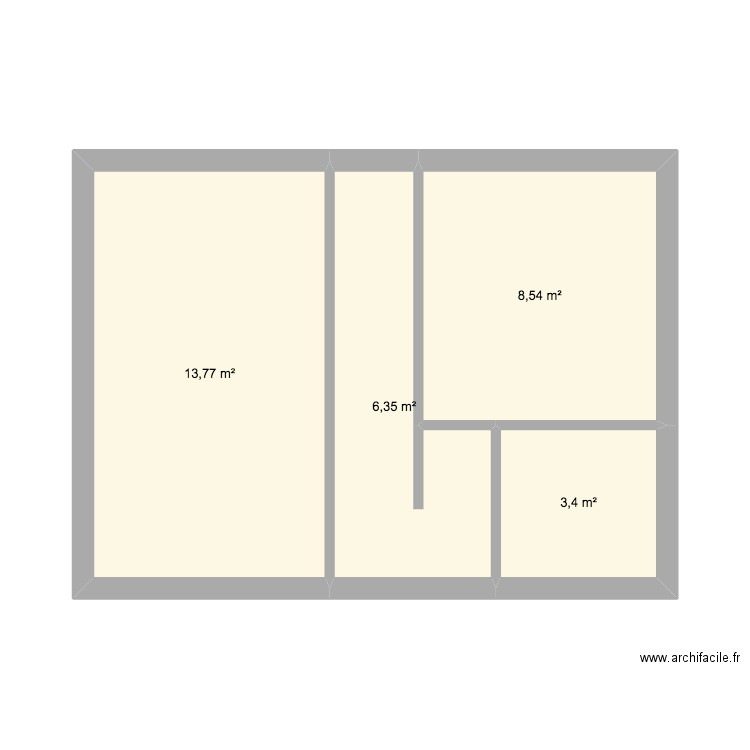 Etage 8 config actuelle. Plan de 4 pièces et 32 m2