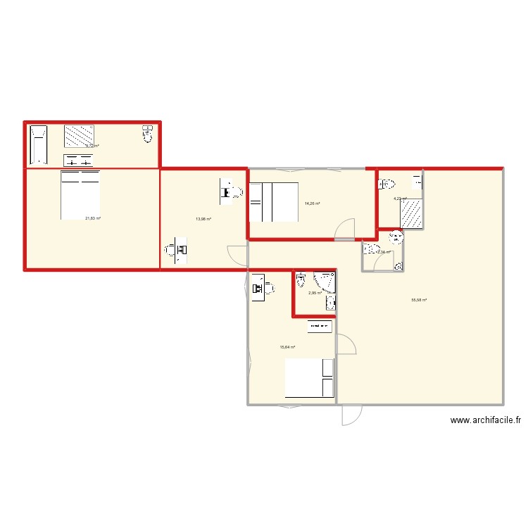 plan agrandissement. Plan de 9 pièces et 141 m2