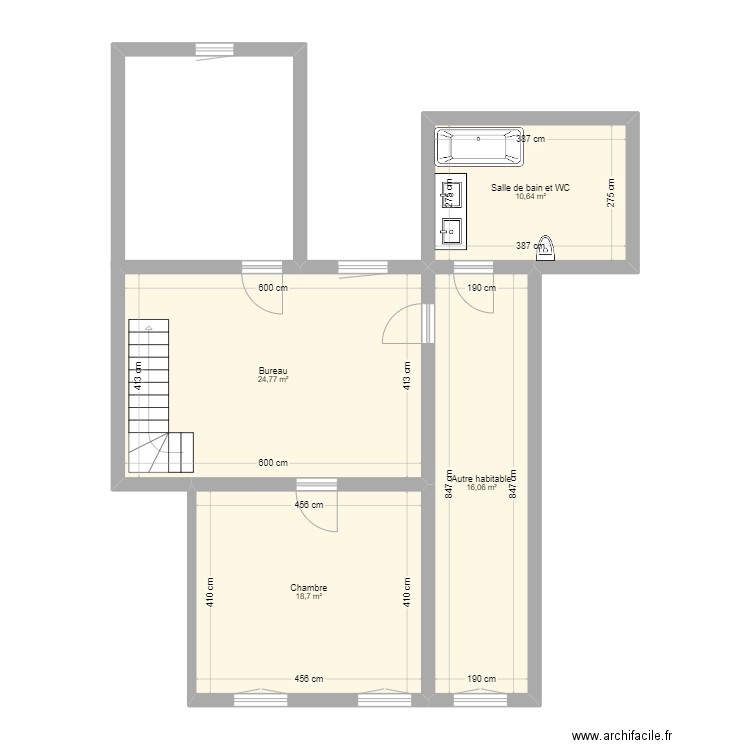 Titi Mémé 2. Plan de 4 pièces et 70 m2