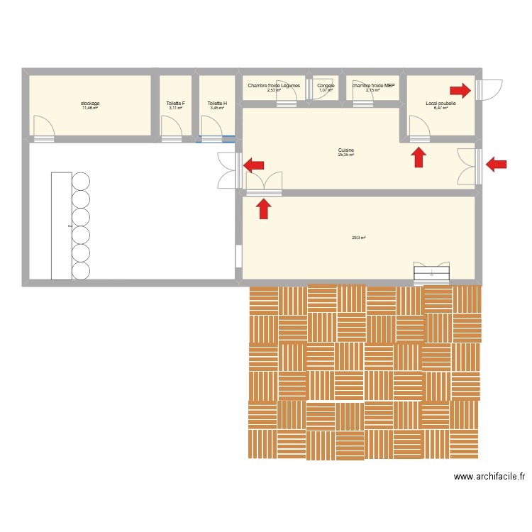 projet bts. Plan de 9 pièces et 85 m2