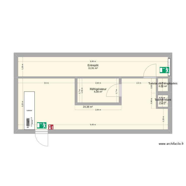 plan. Plan de 5 pièces et 41 m2