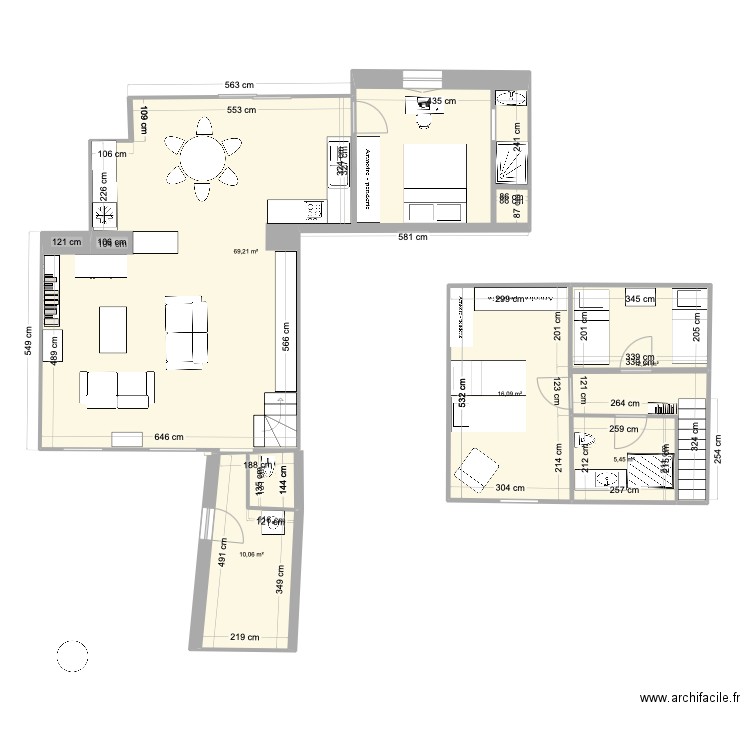 Saint Briac extension cuisine . Plan de 8 pièces et 117 m2