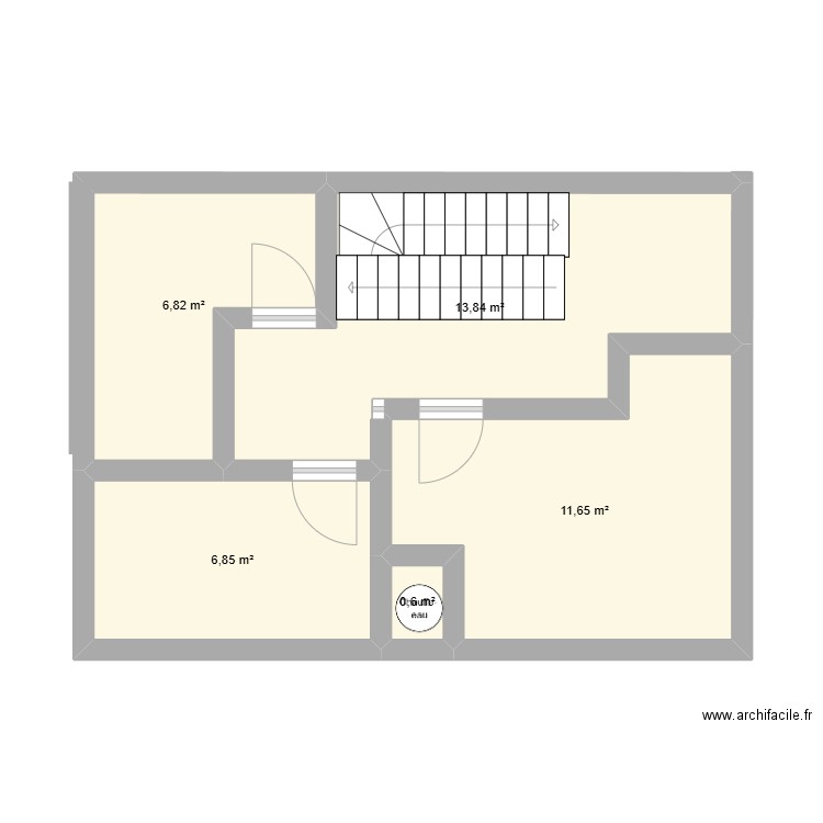 Mill - 1er sans meuble. Plan de 5 pièces et 40 m2