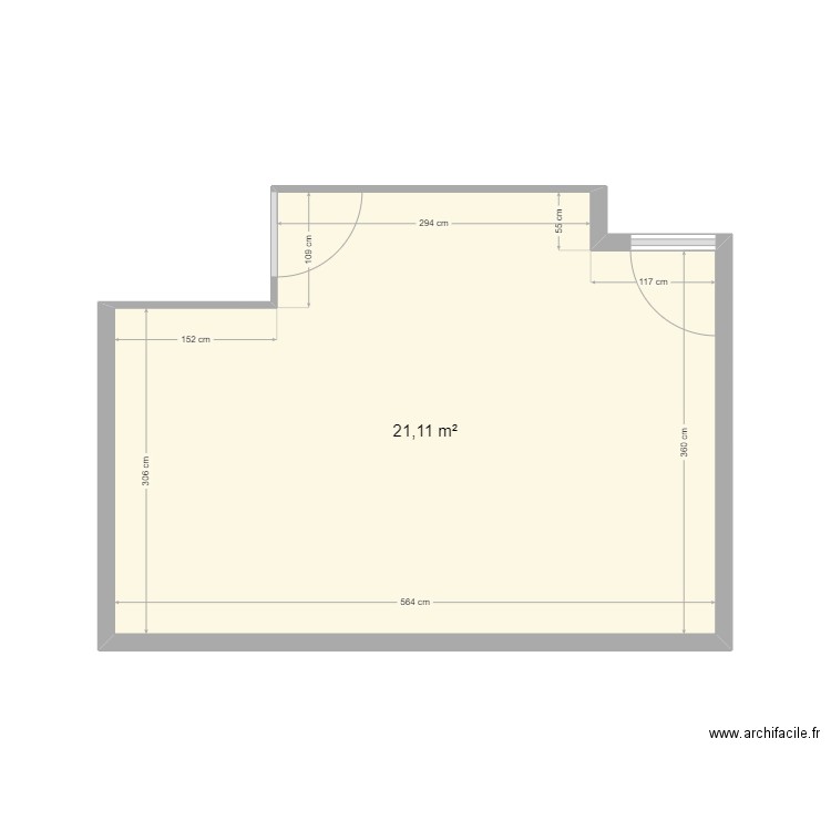 Plan Maison Mureaux. Plan de 1 pièce et 21 m2