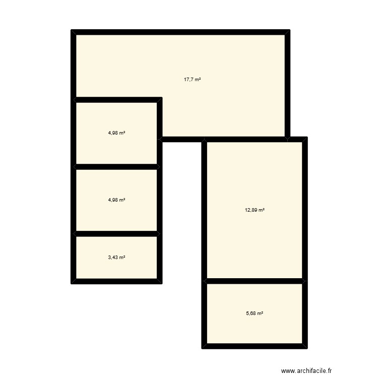 vesti. Plan de 6 pièces et 50 m2