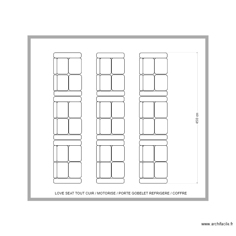 H1H2 LOVE SEAT / 18 ASSISES. Plan de 1 pièce et 33 m2