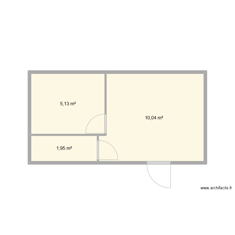 Bungalow Burne. Plan de 3 pièces et 17 m2