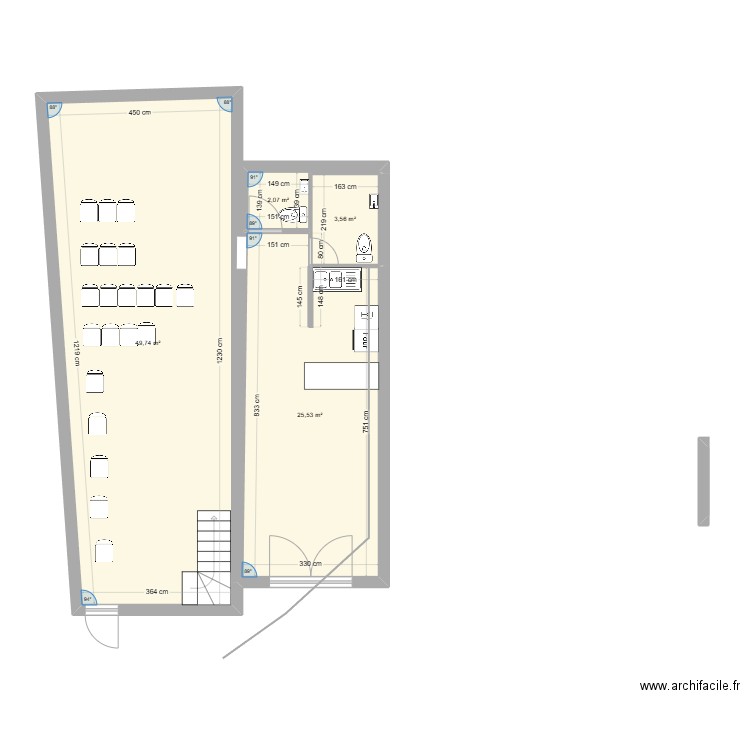 version 1. Plan de 4 pièces et 81 m2