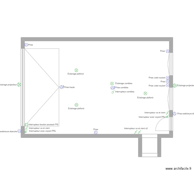 Garage. Plan de 1 pièce et 45 m2