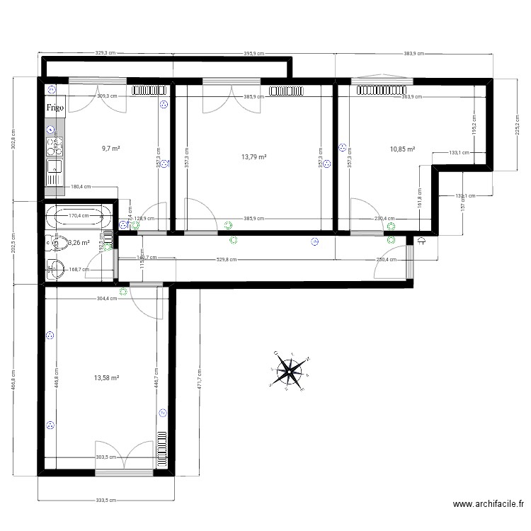 Teste01etge. Plan de 5 pièces et 51 m2