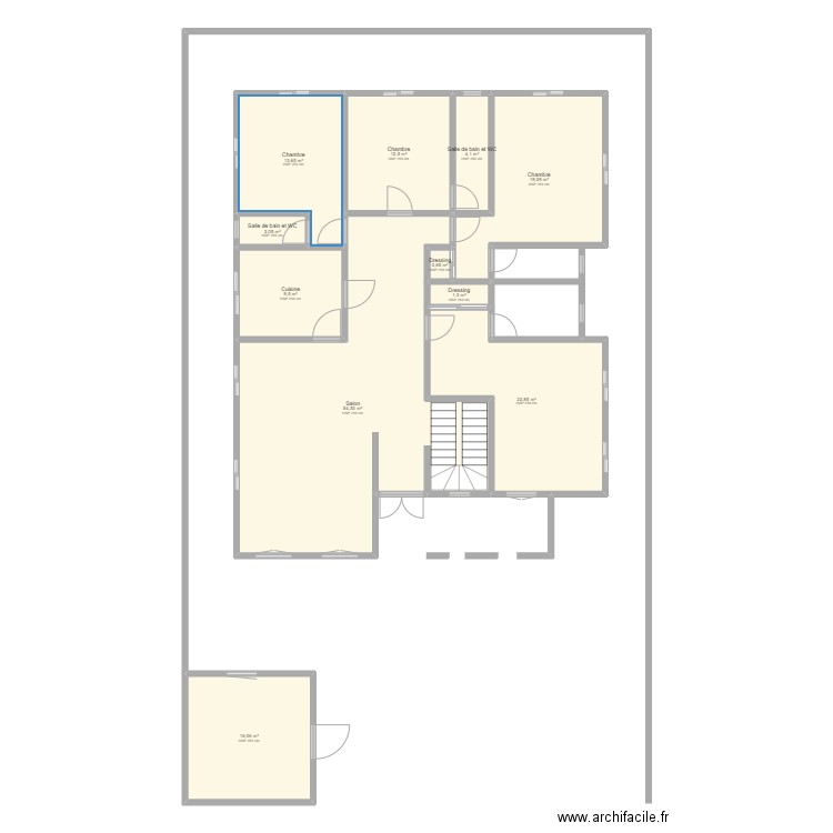 ABBAS. Plan de 11 pièces et 156 m2