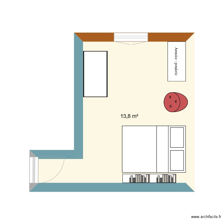 Charline. Plan de 1 pièce et 14 m2