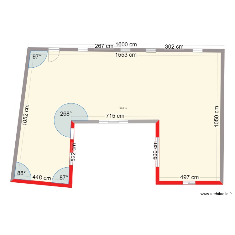 Esquerdes. Plan de 1 pièce et 135 m2