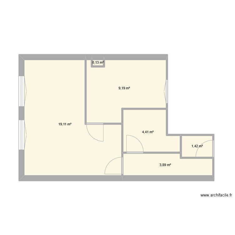 rouen justine initial. Plan de 6 pièces et 38 m2