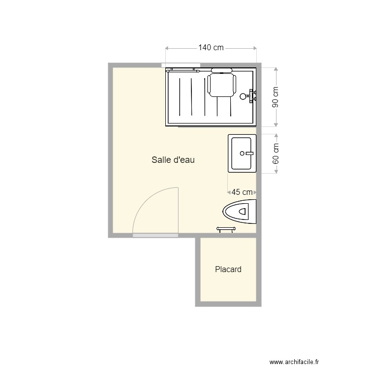 Plan après travaux Labous bernard 2. Plan de 2 pièces et 6 m2