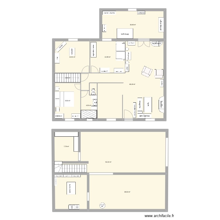 Plan breuil. Plan de 12 pièces et 197 m2