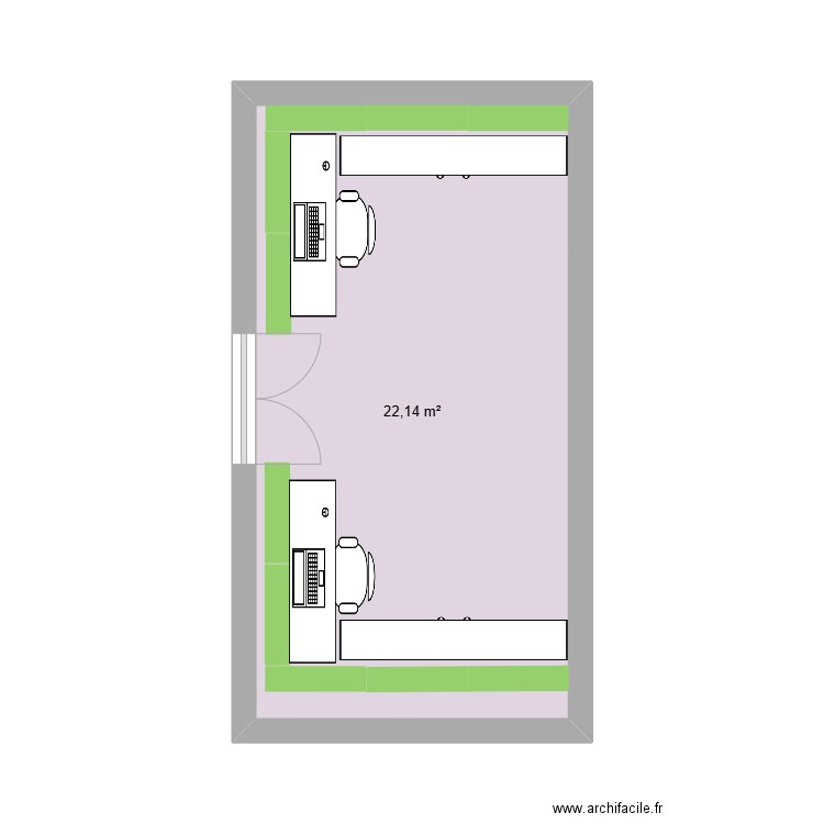 SHE Can. Plan de 1 pièce et 22 m2