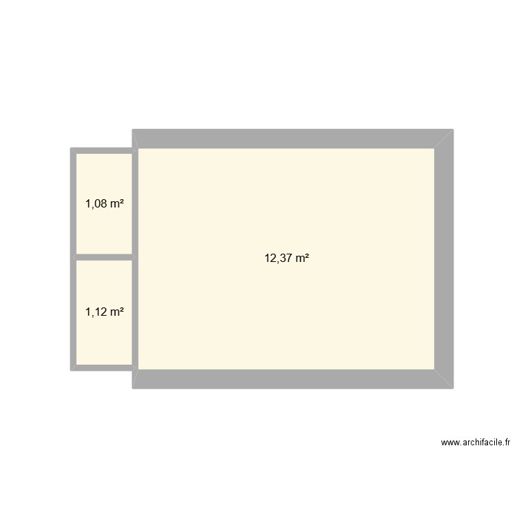 CHARRAULT SOUS SOL. Plan de 3 pièces et 15 m2