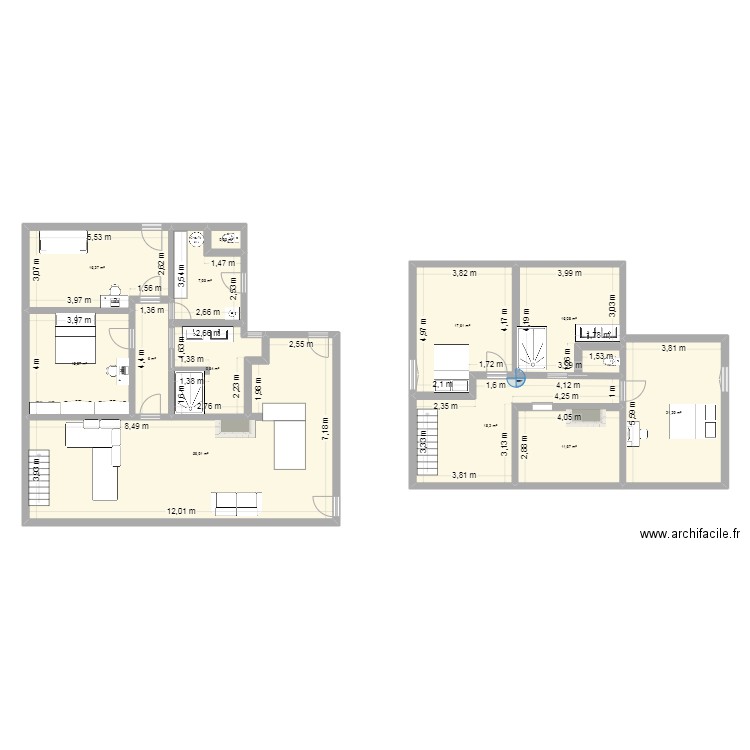 Maison Lescarran v5. Plan de 12 pièces et 199 m2