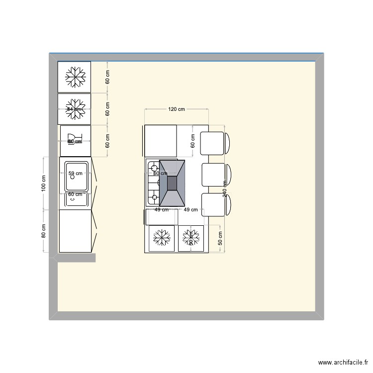 CUISINE ROBERT. Plan de 1 pièce et 23 m2