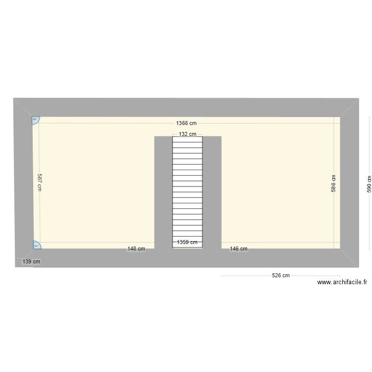 GRENIER. Plan de 1 pièce et 80 m2