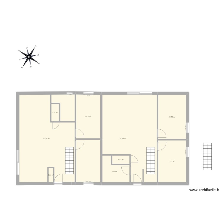 Maison double 2. Plan de 9 pièces et 131 m2