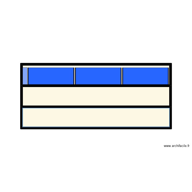 Biblio miniature. Plan de 3 pièces et 18 m2