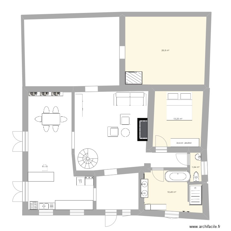 maison test clo. Plan de 4 pièces et 52 m2