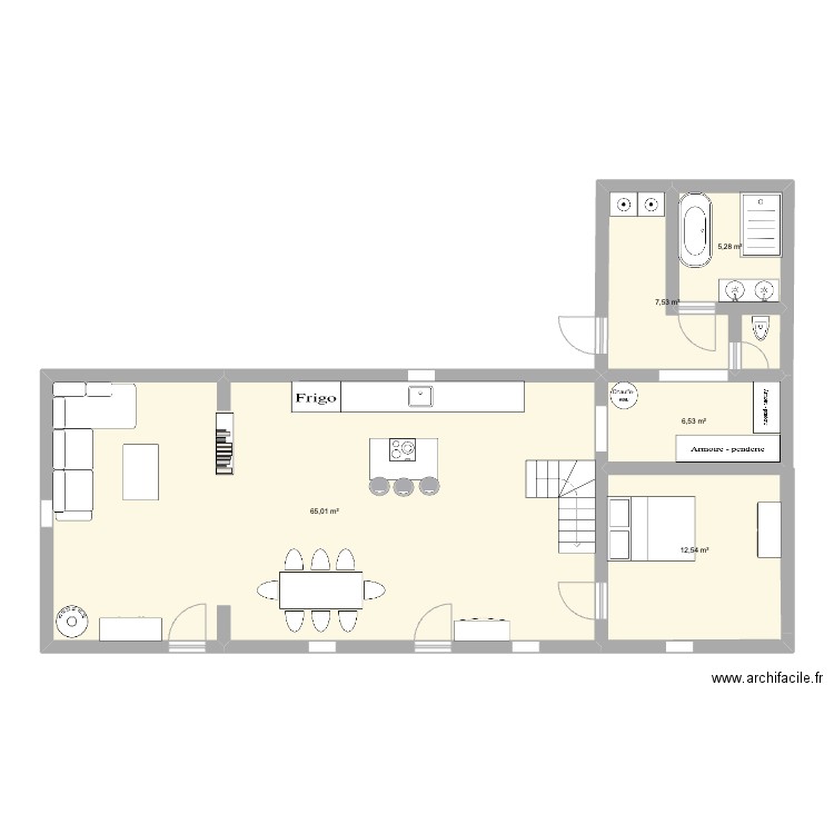 Maison marbeuf. Plan de 5 pièces et 97 m2