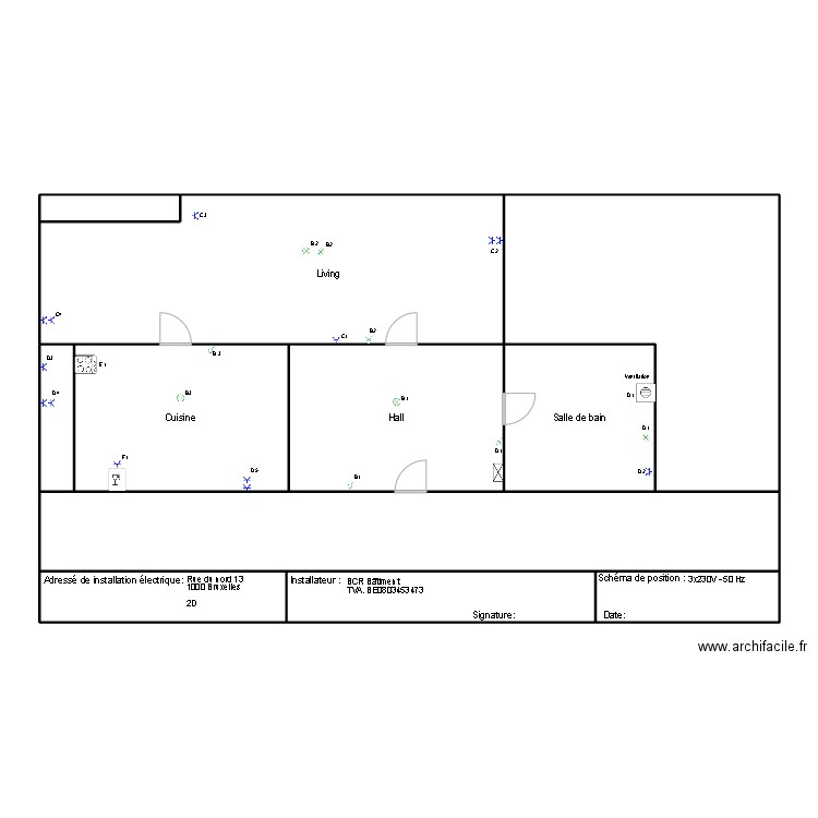 plan Nou. Plan de 11 pièces et 207 m2