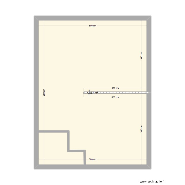 n°2. Plan de 1 pièce et 48 m2