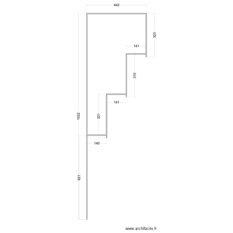 Plan Escalier 3 Marches Maison Papa. Plan de 1 pièce et 25 m2