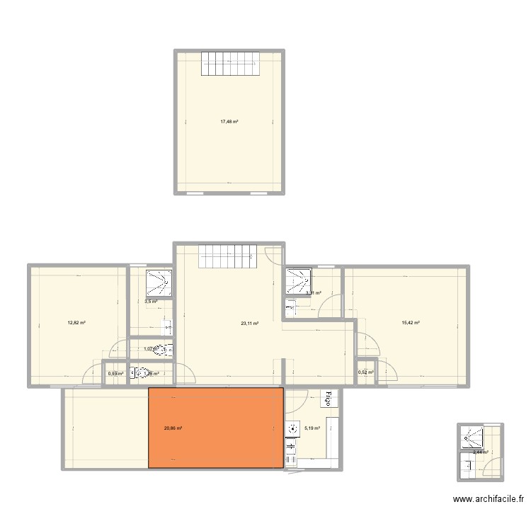 Maison le Carbet. Plan de 13 pièces et 107 m2