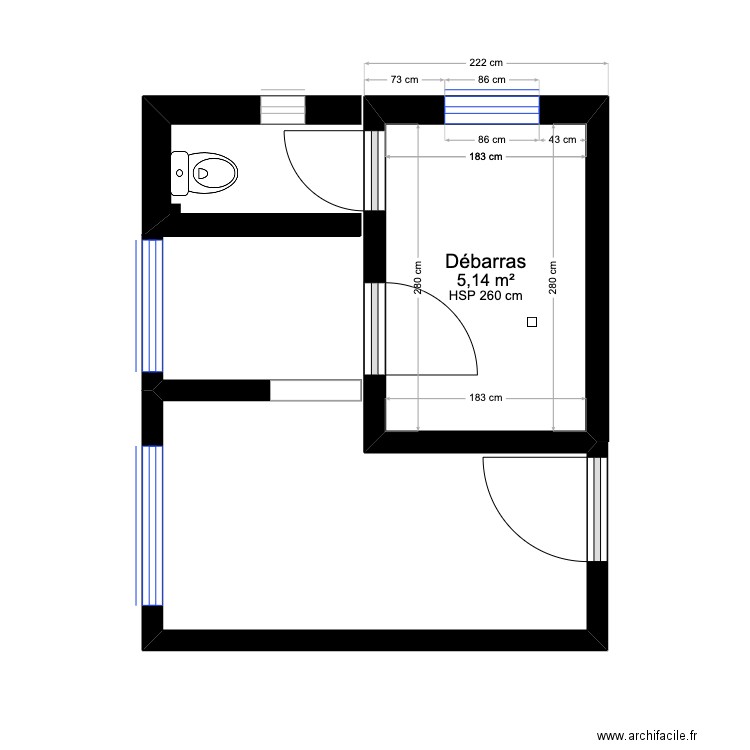 Arr Cuis POA 06/2024. Plan de 1 pièce et 5 m2